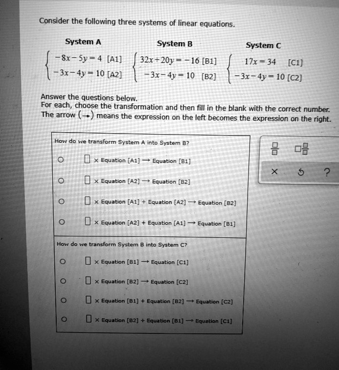 SOLVED: Consider The Following Three Systems Of Linear Equations ...