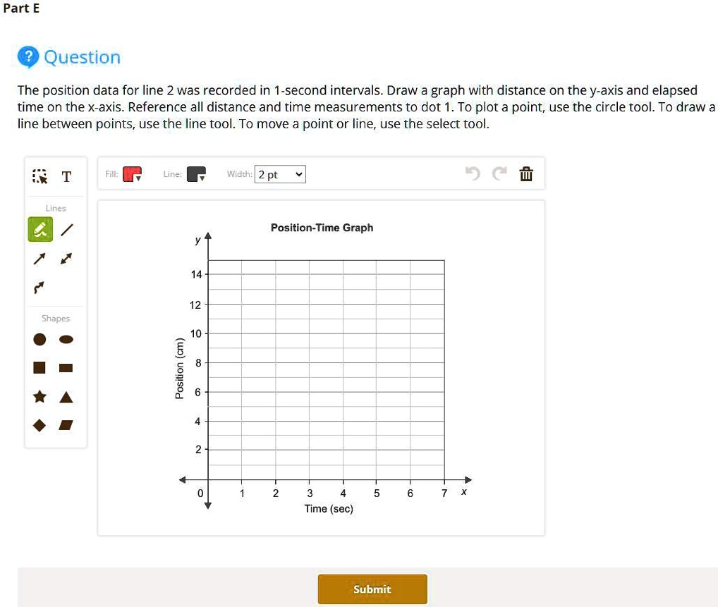 SOLVED: 'The position data for line 2 was recorded in 1-second ...