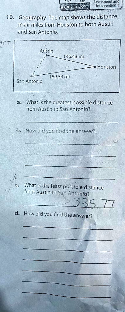 SOLVED Assessment and Intervention 10. Geography The map shows