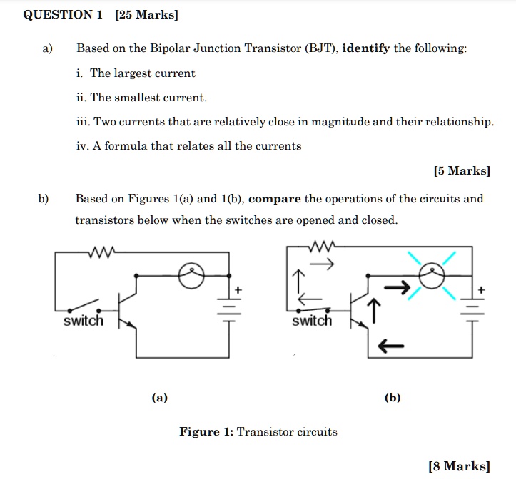 SOLVED QUESTION 1 [25 Marks] a) Based on the Bipolar Junction