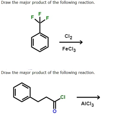 SOLVED: Draw the major product of the following reaction: FeCl2 Draw ...