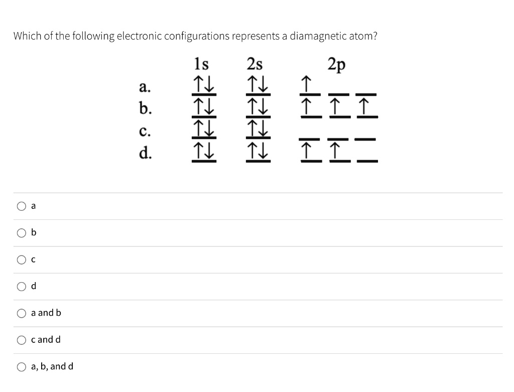 diamagnetic electron configuration