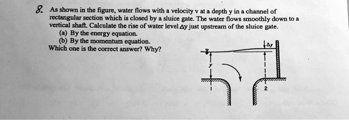 8. As shown in the figure, water flows with a velocity v at a depth y ...
