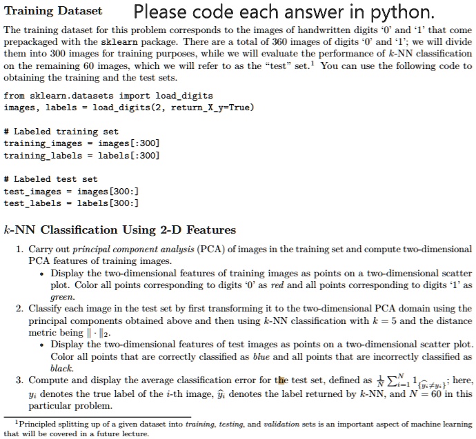 SOLVED: Text: Training Dataset Please examine the text provided ...