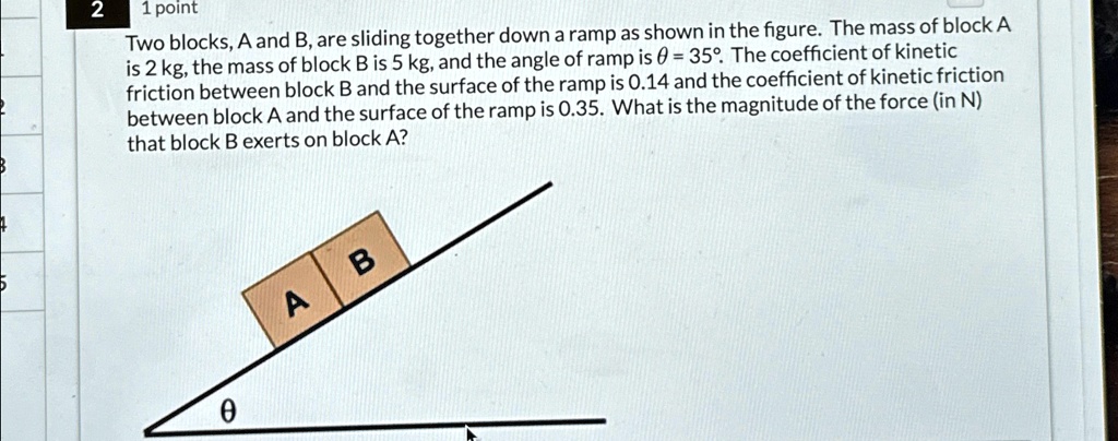 two blocks a and b are sliding together down a ramp as shown in the ...