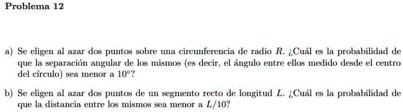 Solved: Geometría Y Probabilidad Problema 12 Se Eligen Al Azar Dos 