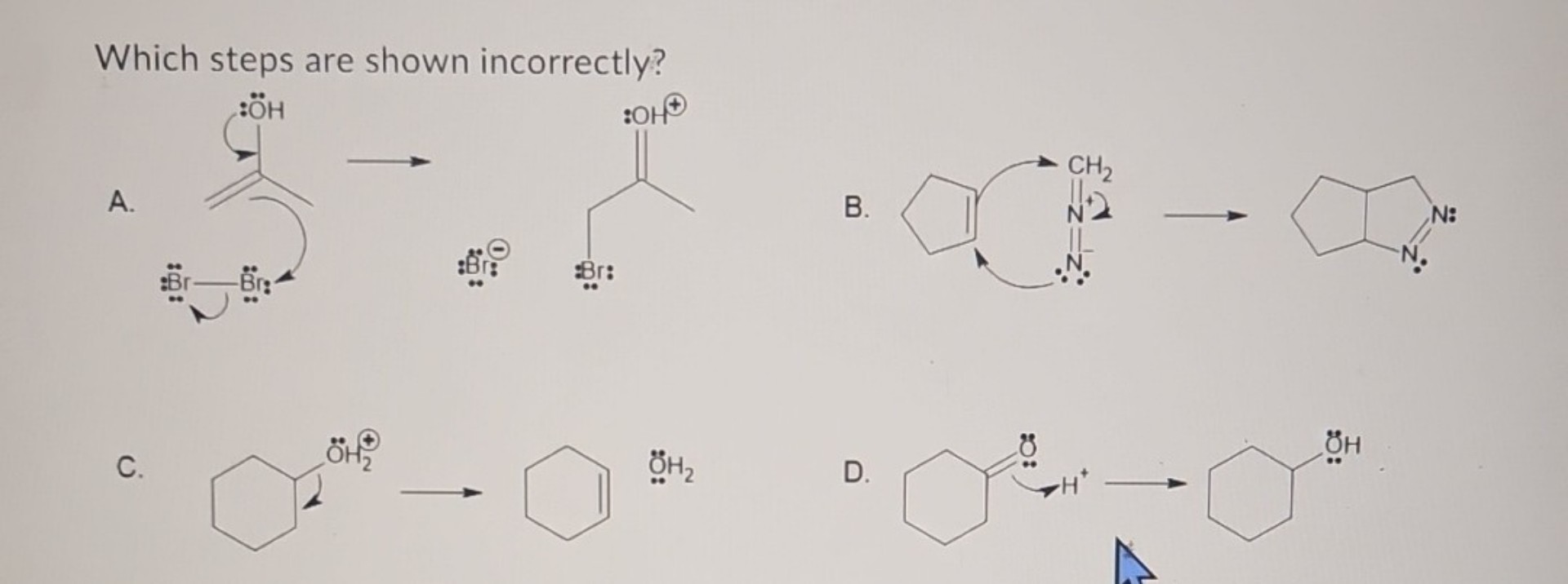 Which steps are shown incorrectly?