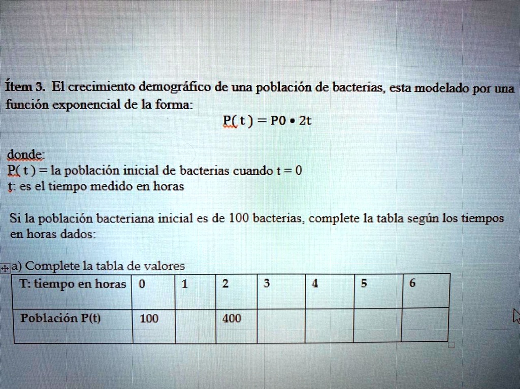 SOLVED: Alguien Que Pueda Completar Esa Tabla!!! Ftem 3 El Crecimiento ...