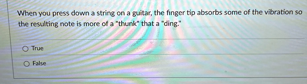 When you press down a string on a guitar, the finger tip...