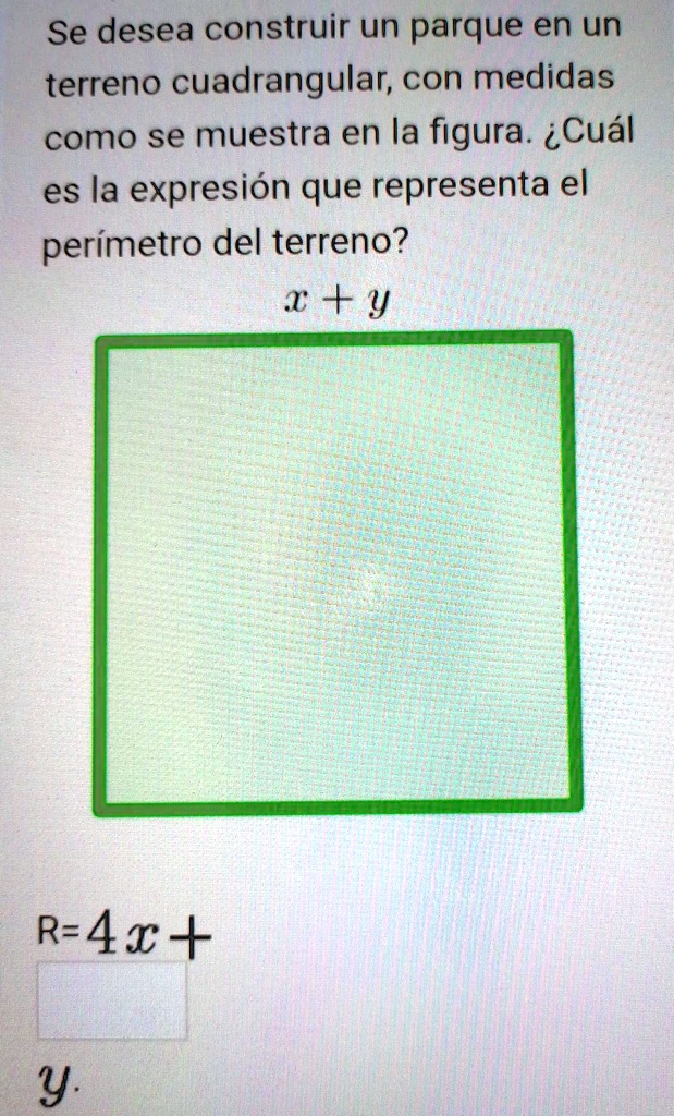 SOLVED: Se desea construir un parque en un terreno cuadrangular, con ...