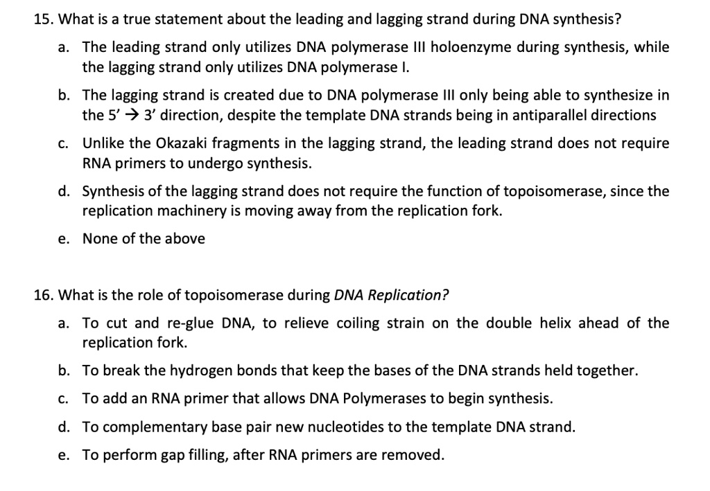 SOLVED: 15. What is a true statement about the leading and lagging ...