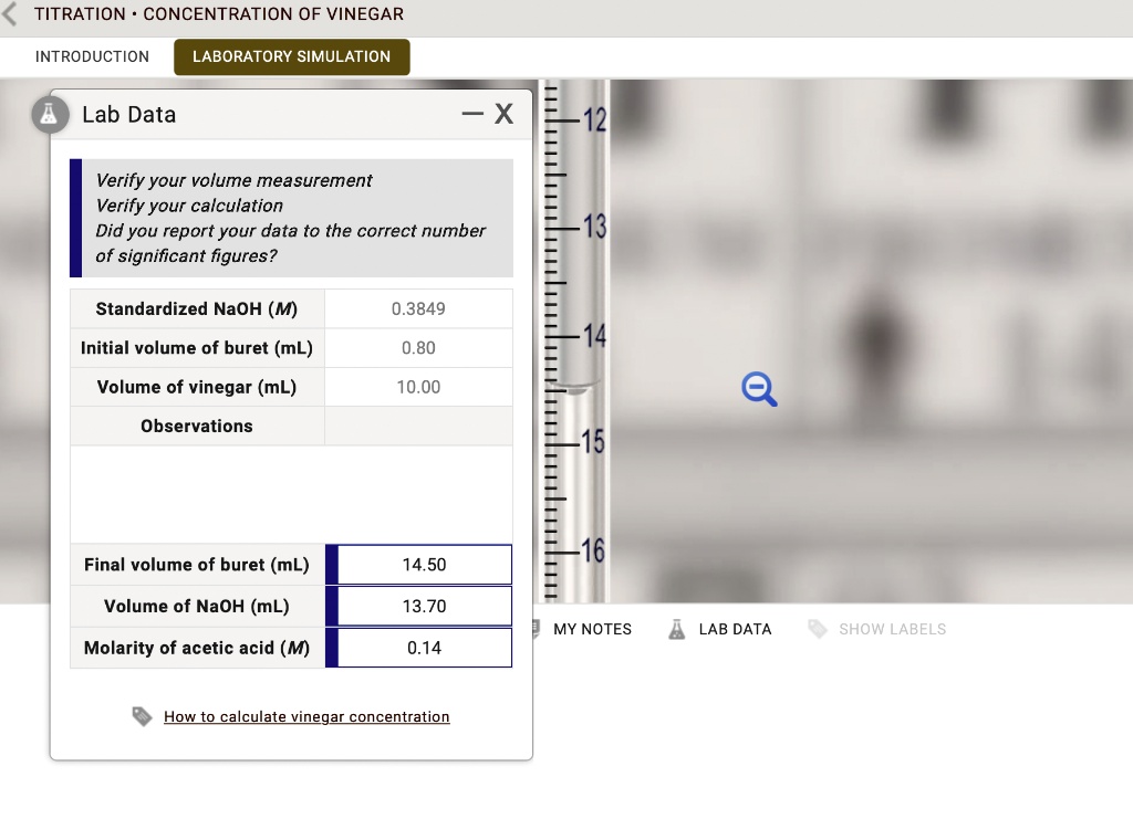 SOLVED what Final volume of buret (mL) The volume of NaOH (mL