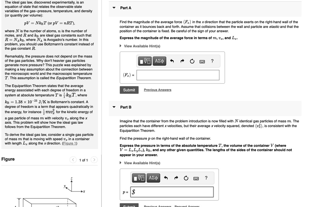 the ideal gas law discovered experimentally is an equation of state that relates the observable state variables of the gaspressure temperature and density or quantity per volume pv nkb t or 00712