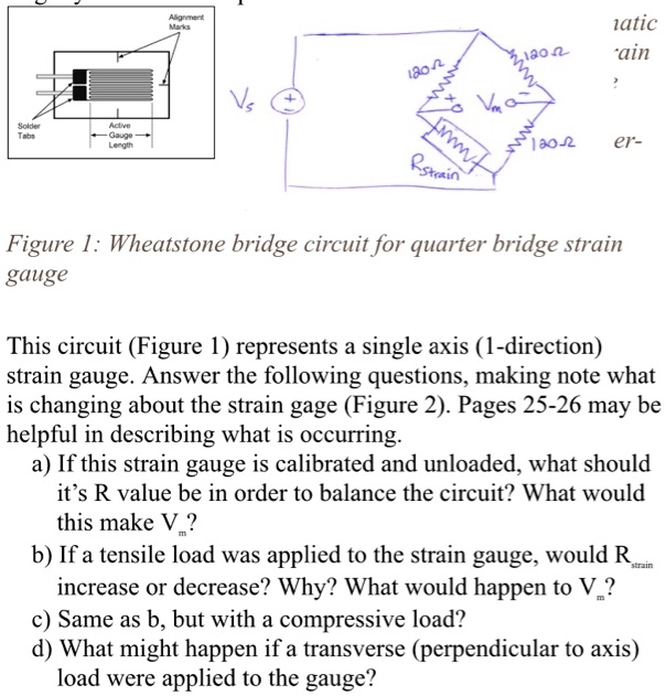 SOLVED: Tabs 18052 er- Figure 1: Wheatstone bridge circuit for quarter ...