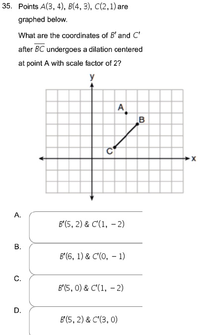 Points A3 4 B43 C21 Are Graphed Below What Are The Coordinates Of B And ...