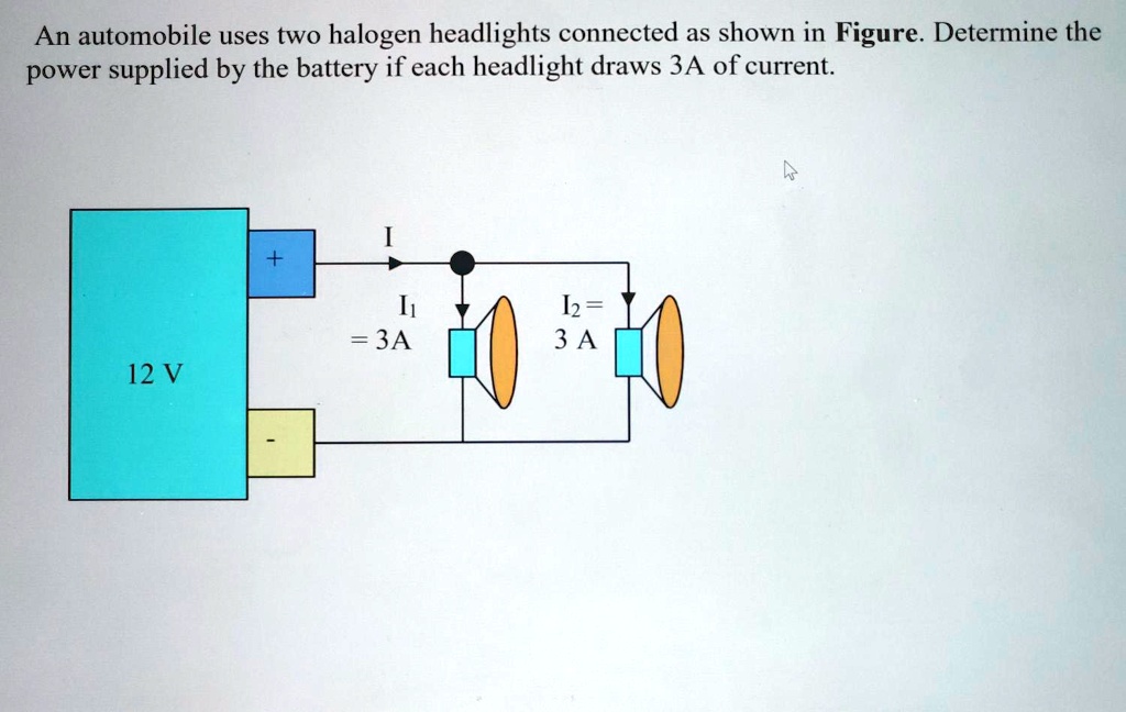 SOLVED: please show work An automobile uses two halogen headlights ...