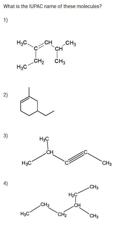 Solved What Is The Iupac Name Of These Molecules H3c Ch Ch3 Ch Chz Hac Ch3 H3c H3c Hzc Chz Ch 8958