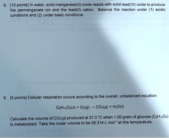 SOLVED[10 points] In water, solid manganese(Il) oxide reacts with