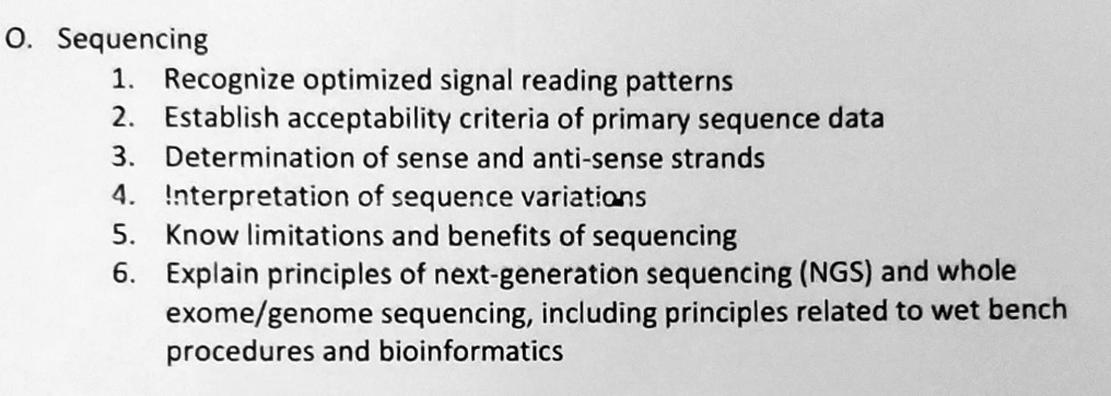 SOLVED: Text: O. Sequencing 1. Recognize Optimized Signal Reading ...