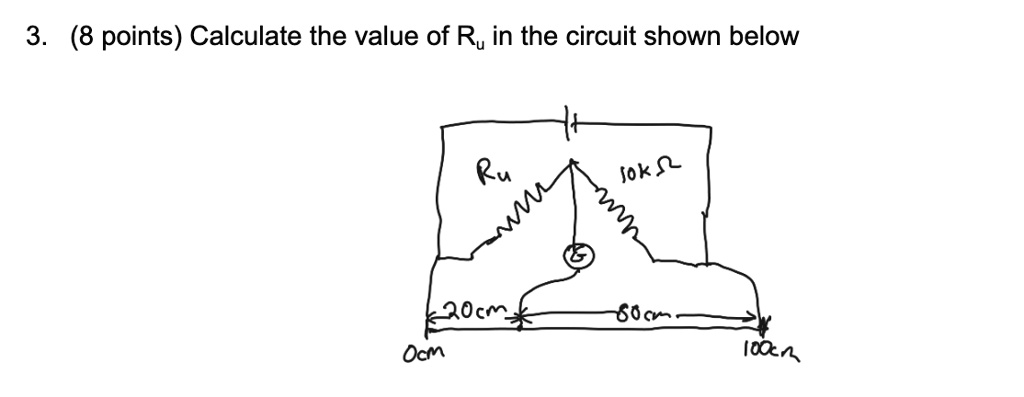 8 points calculate the value of ru in the circuit shown below 3 8 ...