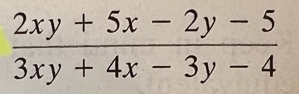 ( frac2 x y+5 x-2 y-53 x y+4 x-3 y-4 )