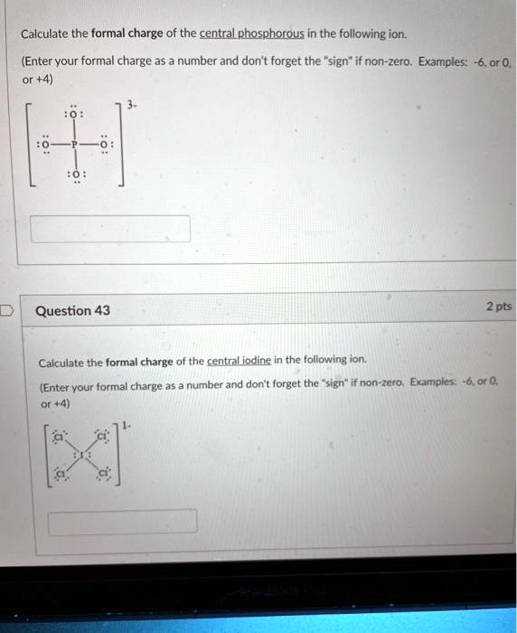 Calculate the formal charge of the central phosphorou… - SolvedLib