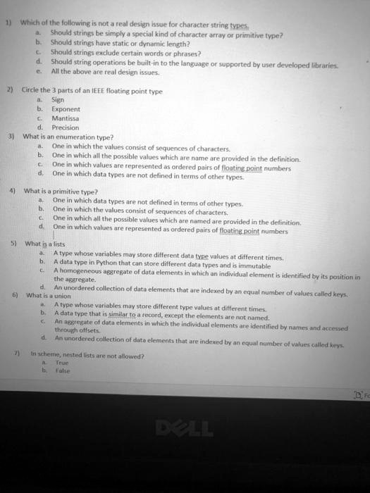 SOLVED: 11 Which of the following is not a real design issue for ... image.