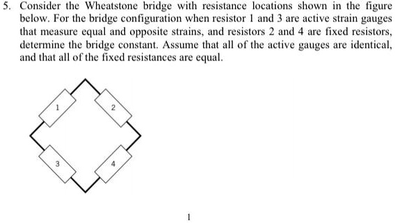 SOLVED: Consider the Wheatstone bridge with resistance locations shown ...