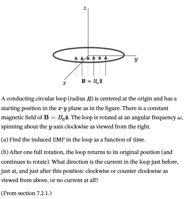 SOLVED: B =B, Z A Conducting Circular Loop (radius R) Is Centered At ...