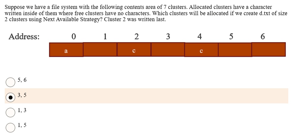 SOLVED: Suppose we have a file system with the following contents area ...