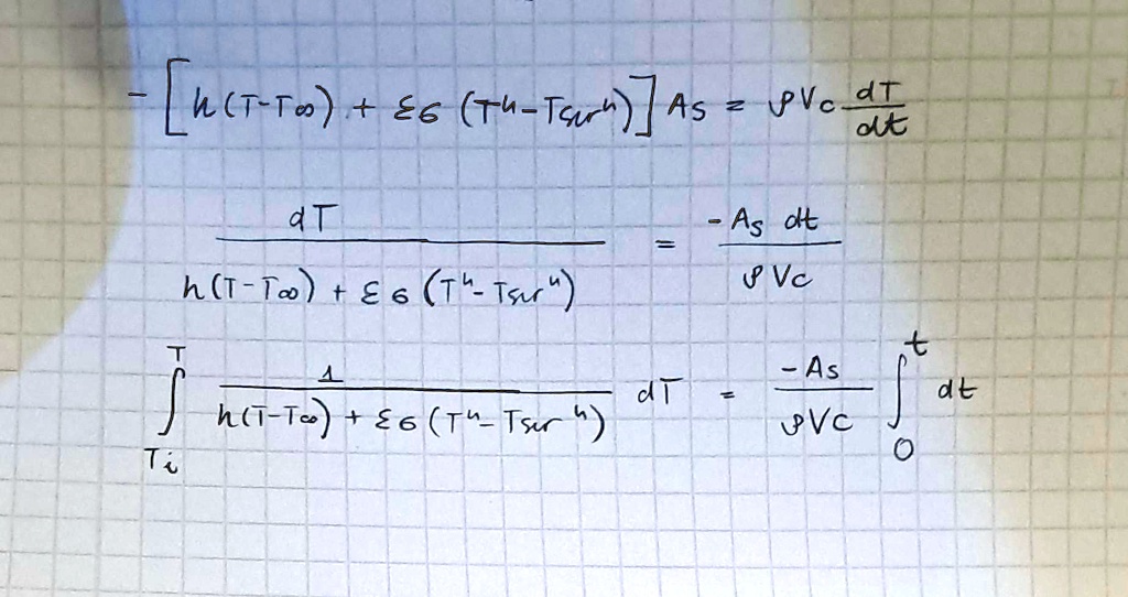 SOLVED: Solve this integral for the lumped capacitance method for ...