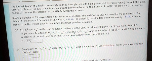 fpoint avera es gpas indeed meam have players with high 0iaeo rival schools each claim settle jfolment the roacnes the football teams differerice belween tne teams cams 32 with no signitican 40522