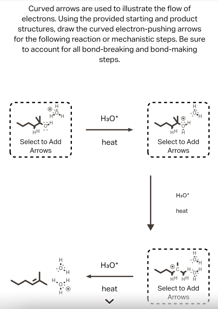 SOLVED: Curved arrows are used to illustrate the flow of electrons ...