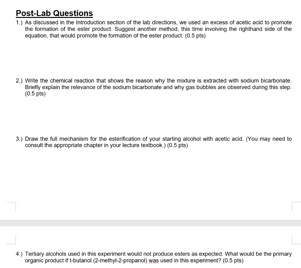 Solved: Post-lab Questions 1.) As Discussed In The Introduction Section 