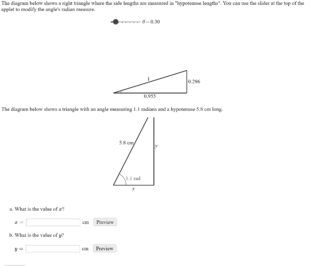 SOLVED: The diagram below shows right triangle where the side lengths ...