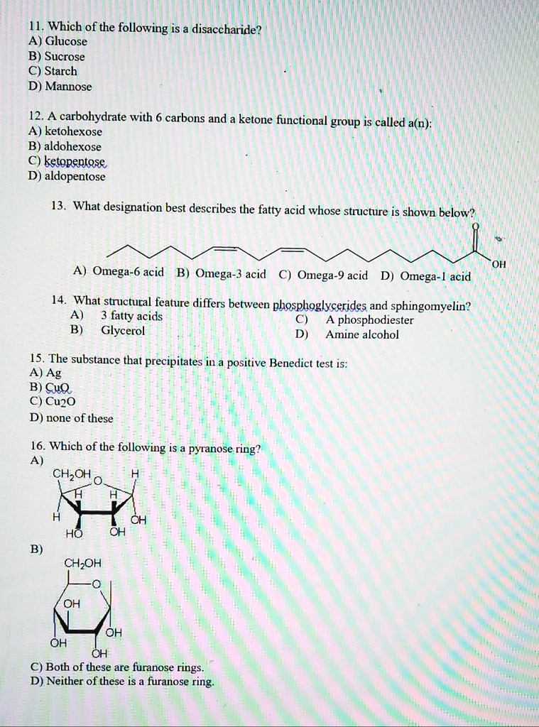 Solved:11. Which Of The Following A) Glucose B) Sucrose Starch D) Mannose  Disaccharide? 12. A Carbohydrate With 6 Carbons And Ketone Functional Group  Is Called A(N): A) Ketohexose B) Aldohexose C) Ketopentose Solved:11. Which Of The Following A) Glucose B) Sucrose Starch D) Mannose  Disaccharide? 12. A Carbohydrate With 6 Carbons And Ketone Functional Group  Is Called A(N): A) Ketohexose B) Aldohexose C) Ketopentose