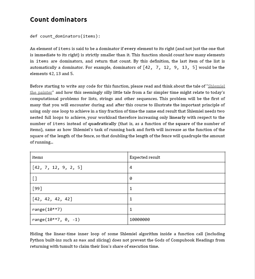 SOLVED: Use Python, please check all the test cases Count dominators ...