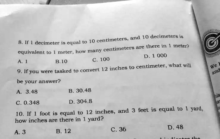 1 decimetre outlet is equal to