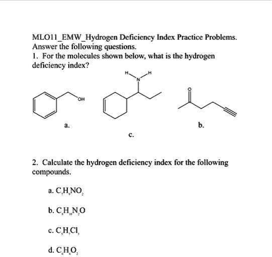 [GET ANSWER] MLO11EMWHydrogen Deficiency Index Practice Problems ...