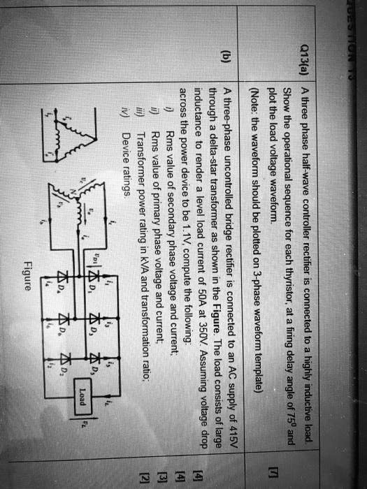 SOLVED Q13(a) Device ratings. Plot the load voltage waveform