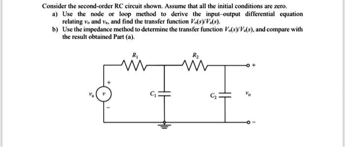 Consider the second-order RC circuit shown. Assume that all the initial ...