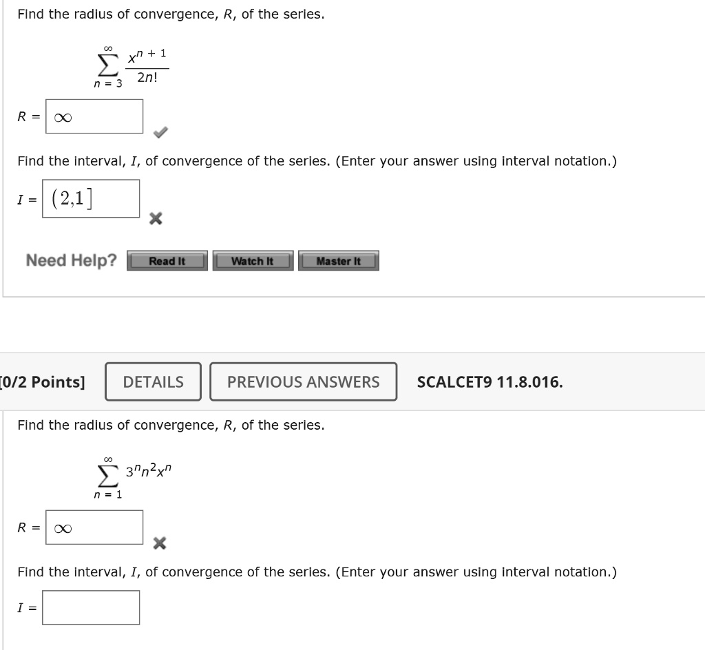 SOLVED: Find The Radius Of Convergence, R, Of The Series: âˆ‘(n + 1) 2n ...