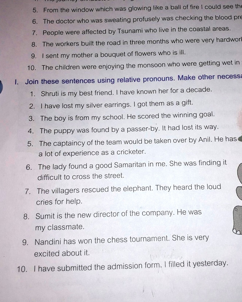 join these sentences using relative pronouns make other necessary changes 52083