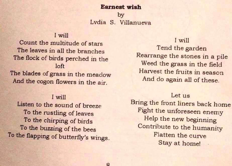 SOLVED Earnest Wish by Lydia S. Villanueva I will count the multitude