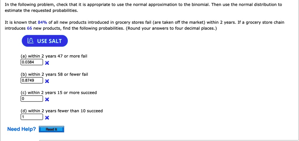 In The Following Problem Check That It Is Appropriate To Use The Normal ...