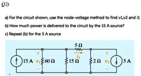 a) For the circuit shown, use the node-voltage method to find v1, v2 ...