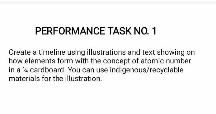 PERFORMANCE TASK NO. 1 Create a timeline using illustrations and text ...
