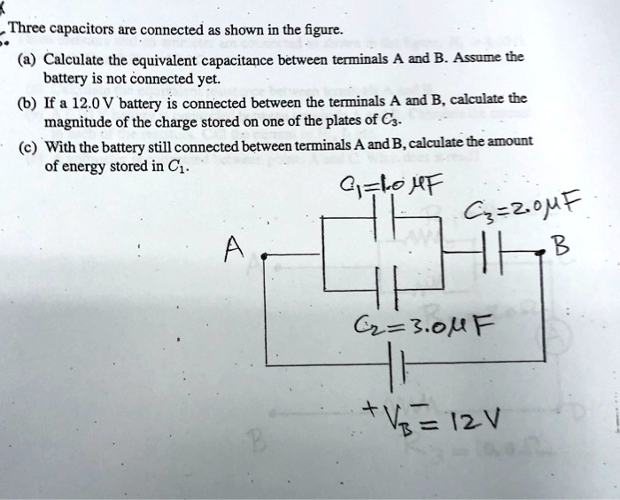 SOLVED: Three Capacitors Are Connected As Shown In The Figure ...