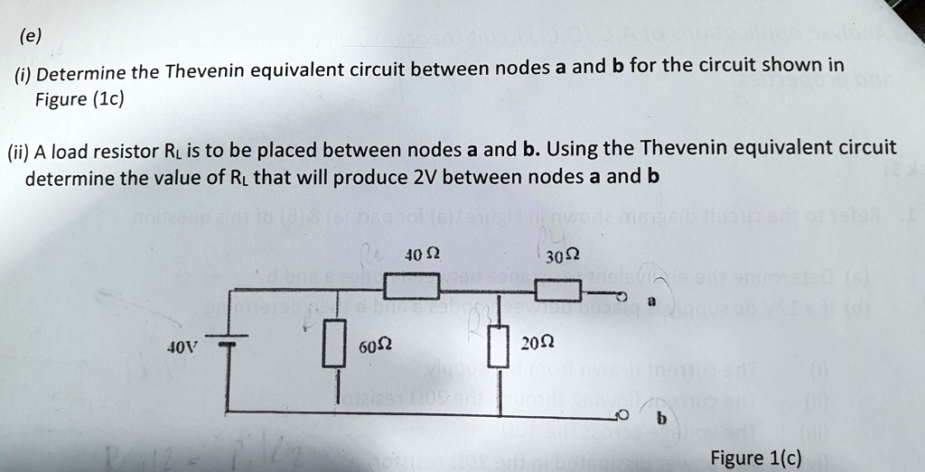 SOLVED (e) Determine the Thevenin equivalent circuit between nodes a