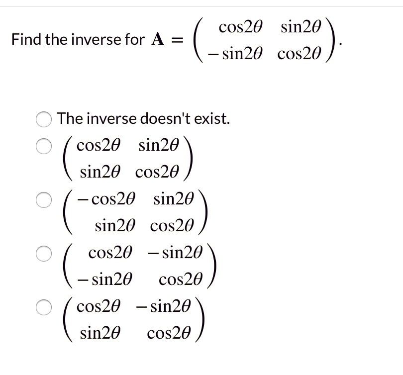 cos 2 sin inverse x 0